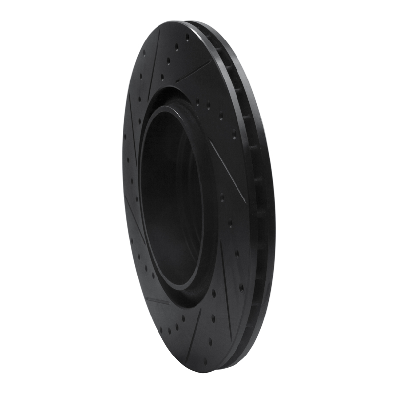 BMW 760LI Brake Rotor (1) - Rear Right - R1 Concepts - Drilled & Slotted - Black - `09-`19